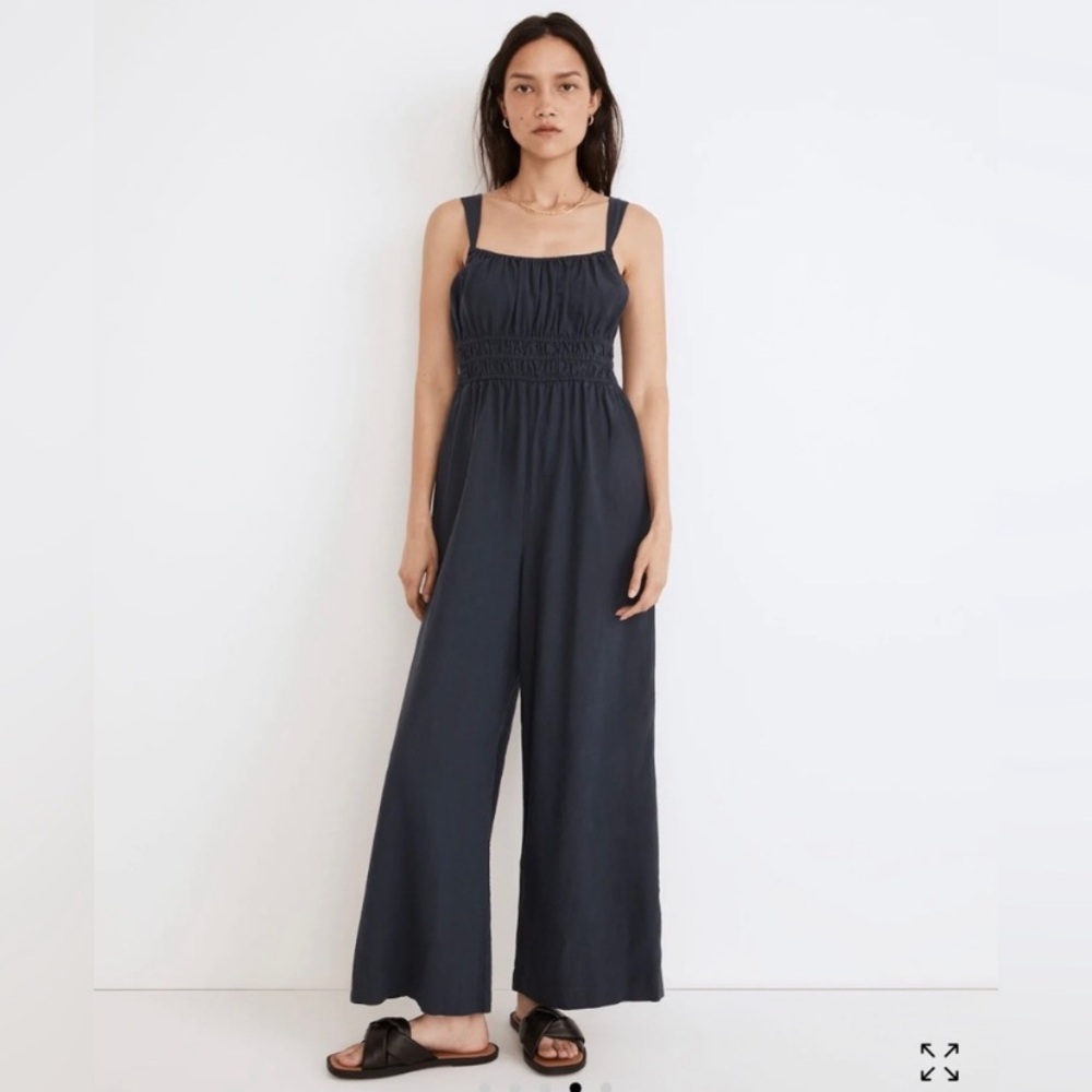 NWT Madewell Linen-blend Sophie tank wide-leg jumpsuit size M